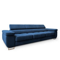 BETTSOFA MOSINE Blau Velours-Stoff mit Schlaffunktion - Blau, Textil (281/87/98cm) - MASSENO