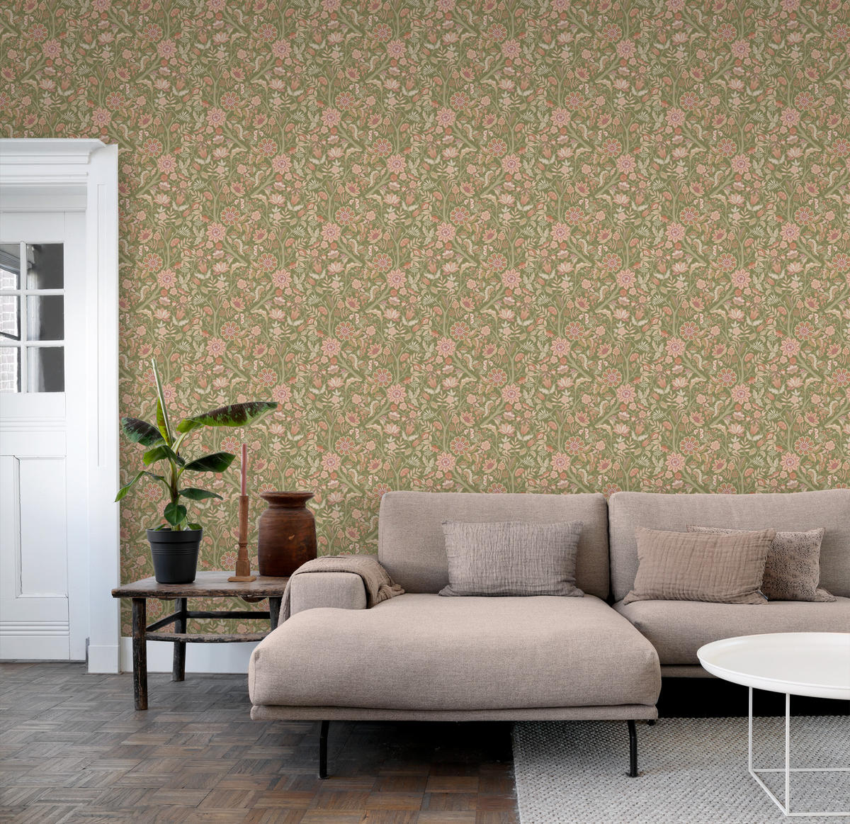 TAPETE Blumenmuster 50 x 900 cm - Pink, Papier (50/900cm) - ESTAhome