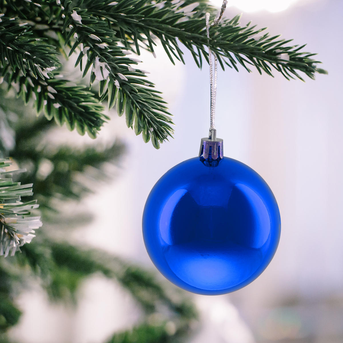 100XWEIHNACHTSKUGELN - Blau, Kunststoff (6/7/6cm) - Relaxdays