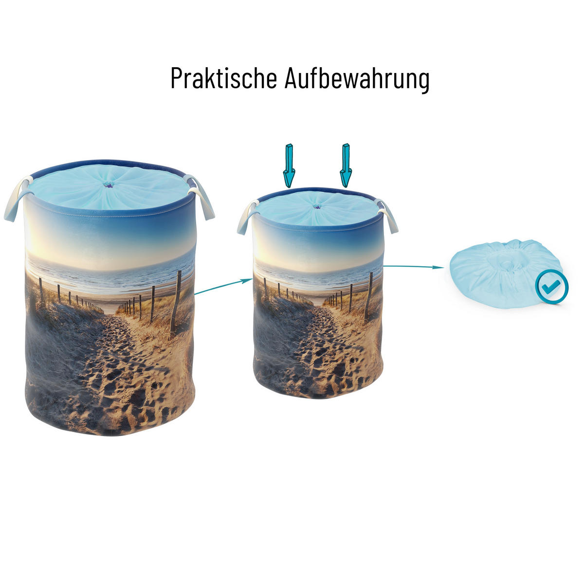 WÄSCHEKORB Düne - Beige, Textil (37/55/55cm) - Sanilo