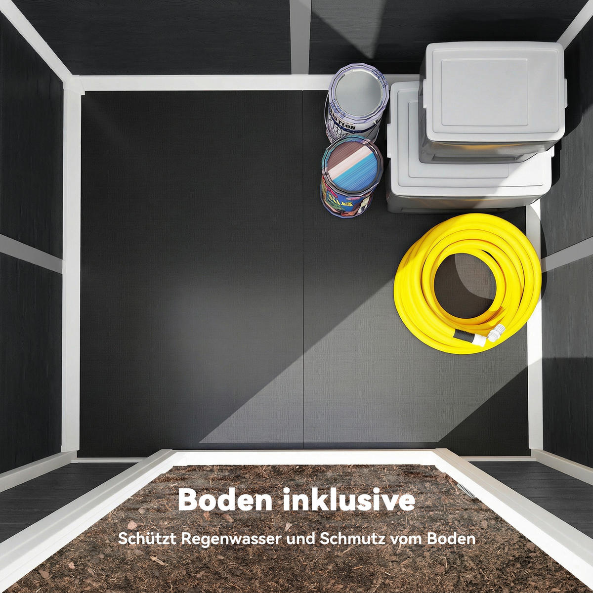 GERÄTESCHUPPEN Kunststoff Aluminium Grau - Grau, Kunststoff (104/196/128cm) - Outsunny