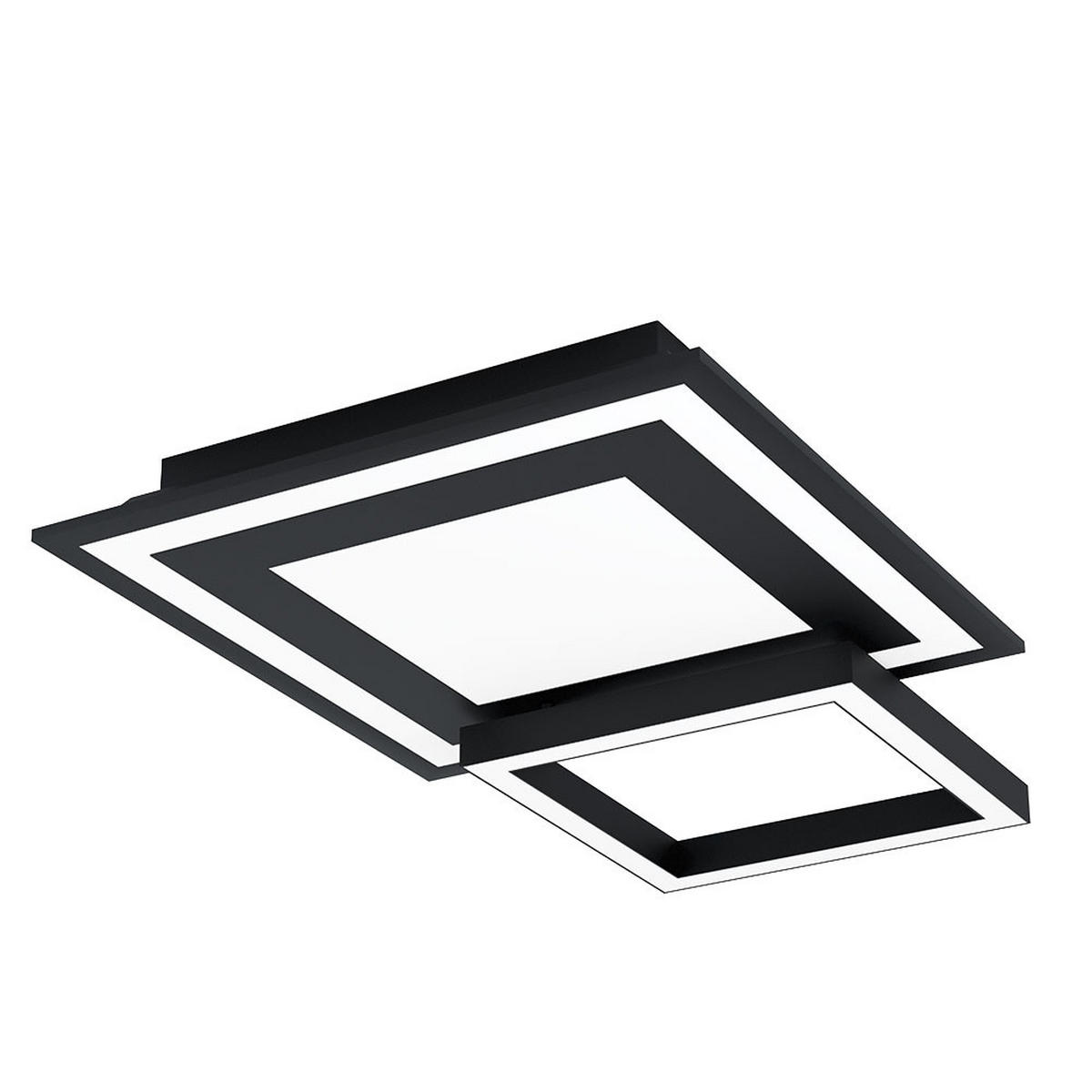 DECKENLEUCHTE LED Stahl, Schwarz, schwenkbar - Schwarz, Metall (45/45/7cm)