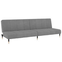 SCHLAFSOFA 2-Sitzer Hellgrau Samt - Hellgrau, Textil (100/69/200cm) - vidaXL