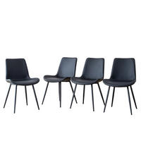 STUHL-SET DE-36498 4 Stück mit Kunstlederbezug Schwarz - Schwarz, Metall (47/83/50cm) - ComfortXL