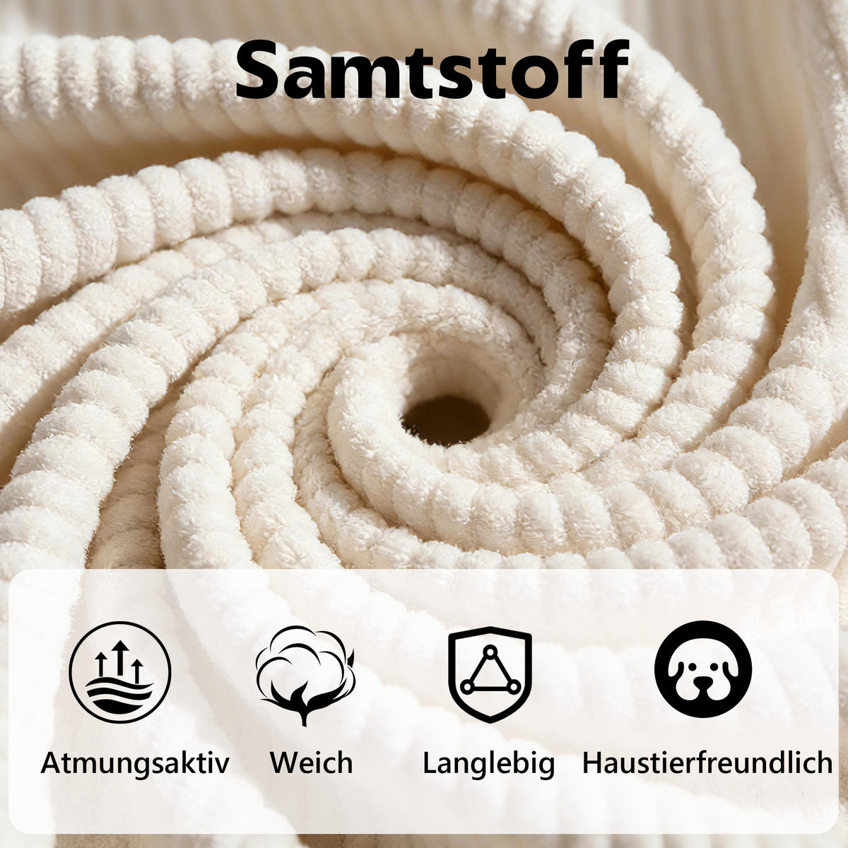 SESSEL Samt Weiß mit Stauraum und Kissen - Weiß, Holzwerkstoff/Textil (93/73/66cm) - WISHDOR