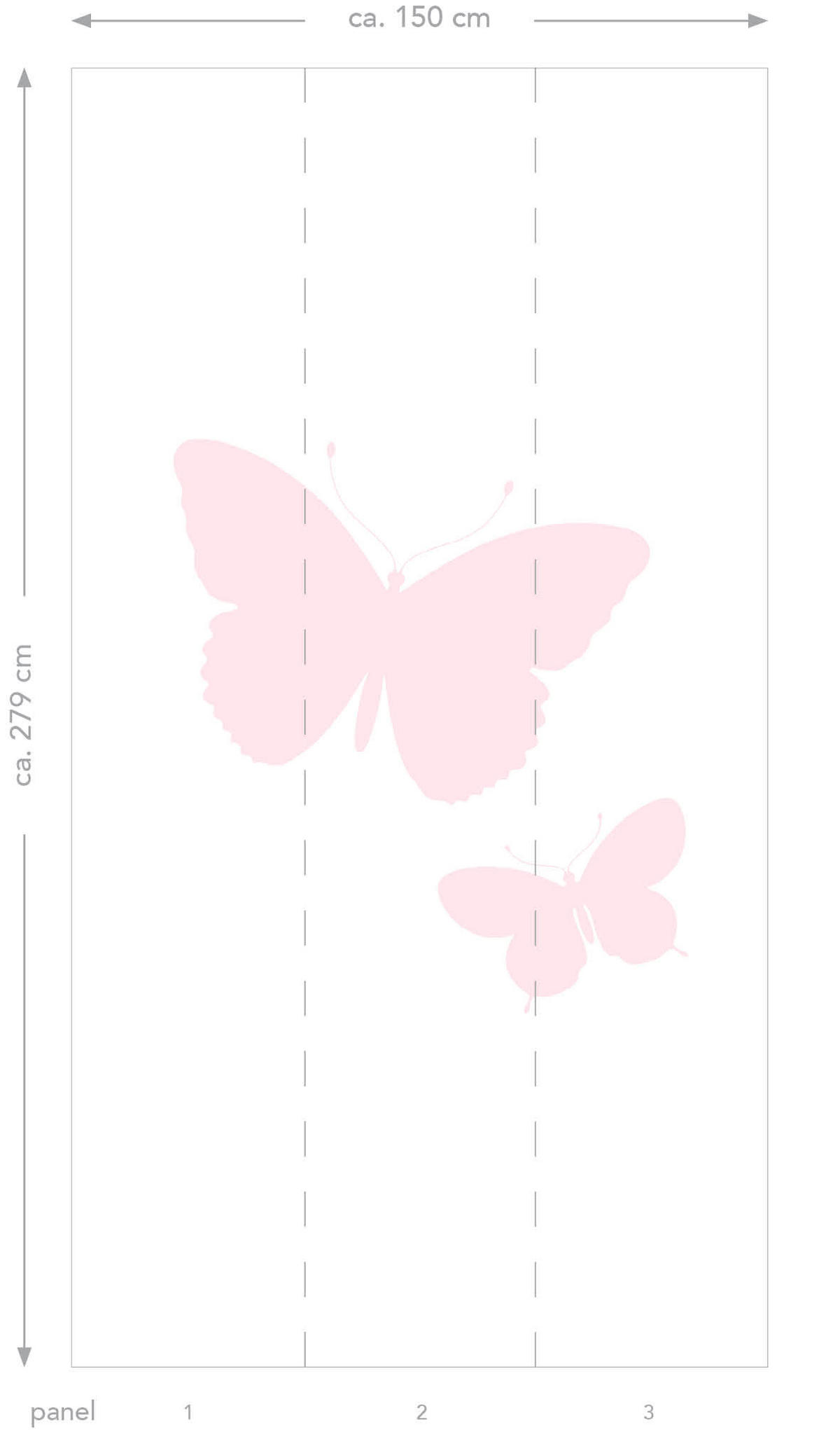 FOTOTAPETE Schmetterlinge 150 x 279 cm - Pink, Papier (150/279cm) - Origin Wallcoverings