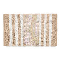 BADEMATTE Chenille grau-weiß 50/80 cm, 100% Baumwolle - Beige, Textil (50/80cm) - Homescapes