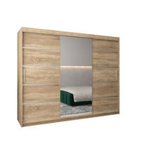 SCHWEBETÜRENSCHRANK 200/250/62 3-türig - Silberfarben/Sonoma Eiche, Holz/Kunststoff (250/200/62cm) - Abiks Möbel