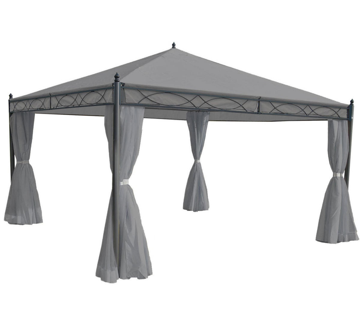 SEITENWAND 4er-Set für Pergola Cadiz 4x4m 205x383cm Hellgrau - Hellgrau, Textil (383/205/1cm) - BERLINLODGE