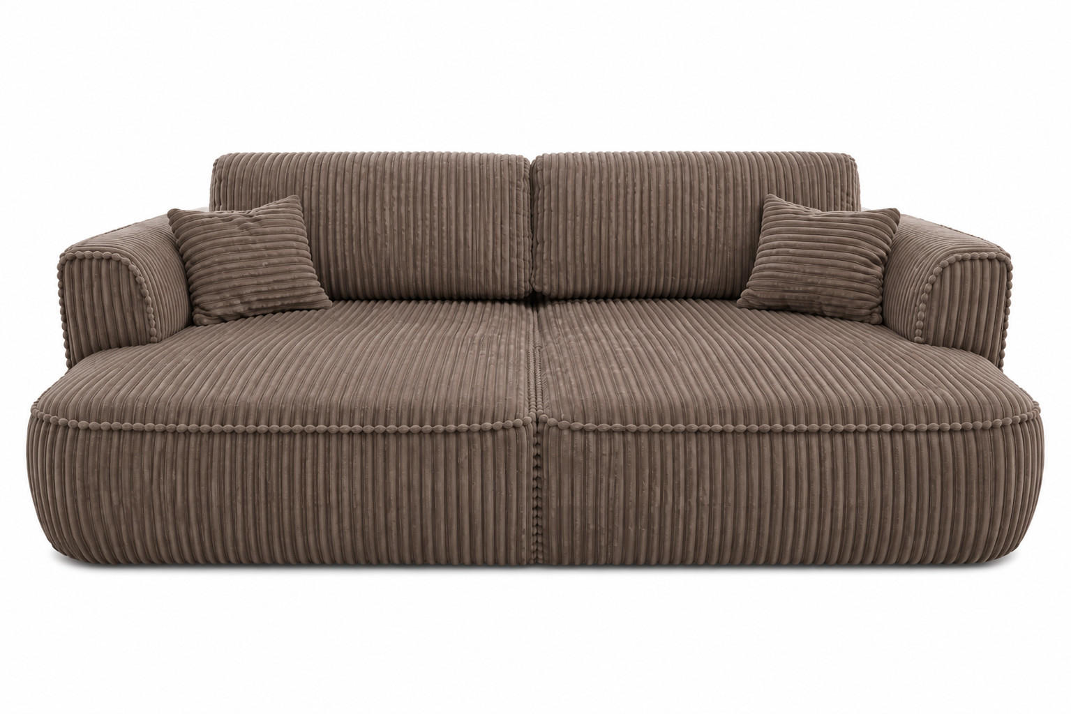 BIGSOFA COZI, Cappuccino mit Cordbezug - Cappuccino, Kunststoff/Textil (240/87/180cm) - KS Home Concept