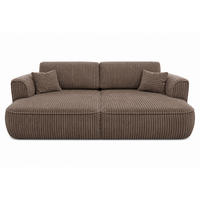 BIGSOFA COZI, Cappuccino mit Cordbezug - Cappuccino, Kunststoff/Textil (240/87/180cm) - KS Home Concept