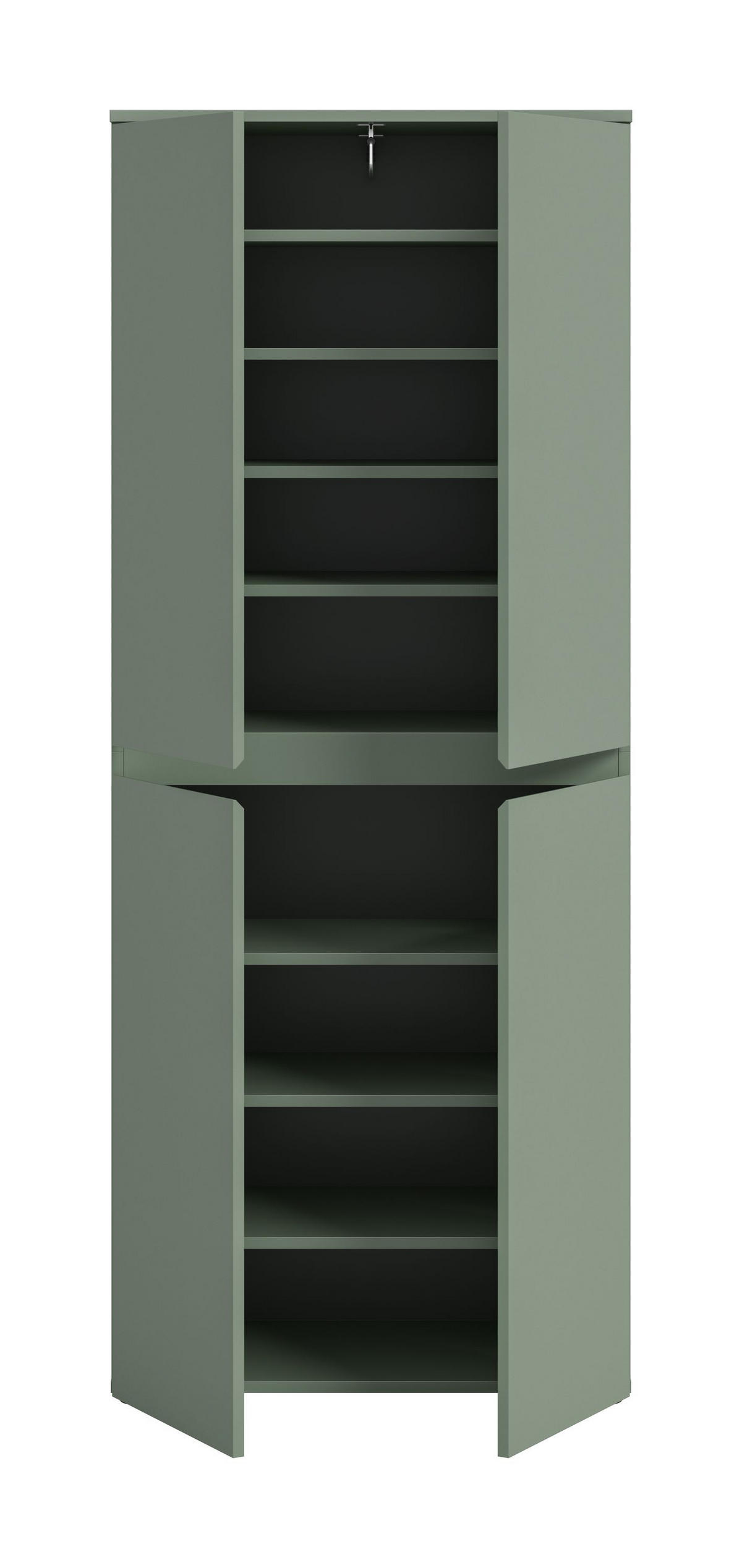 UNIVERSALSCHRANK SCARPA (B/H/T: ca. 70/175/37 cm) in Smoke Green/Smoke Green - Dunkelgrün, Holzwerkstoff (70/175/37cm)