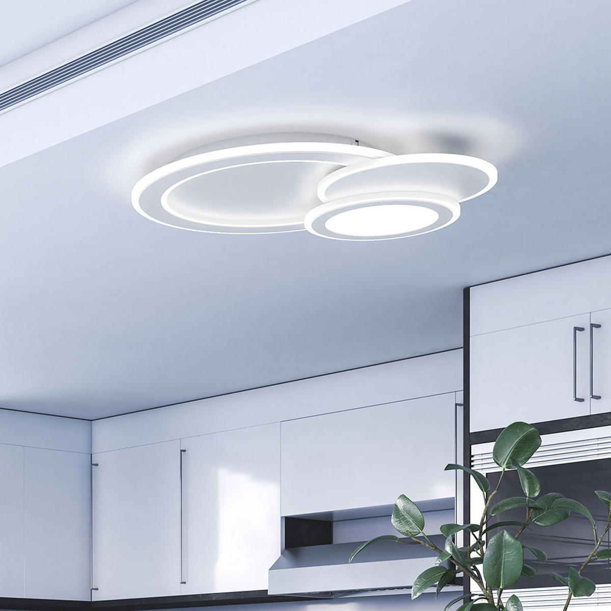 LED DECKENLEUCHTE Weiß Modern - Weiß, Metall (49/47/8cm) - Wofi