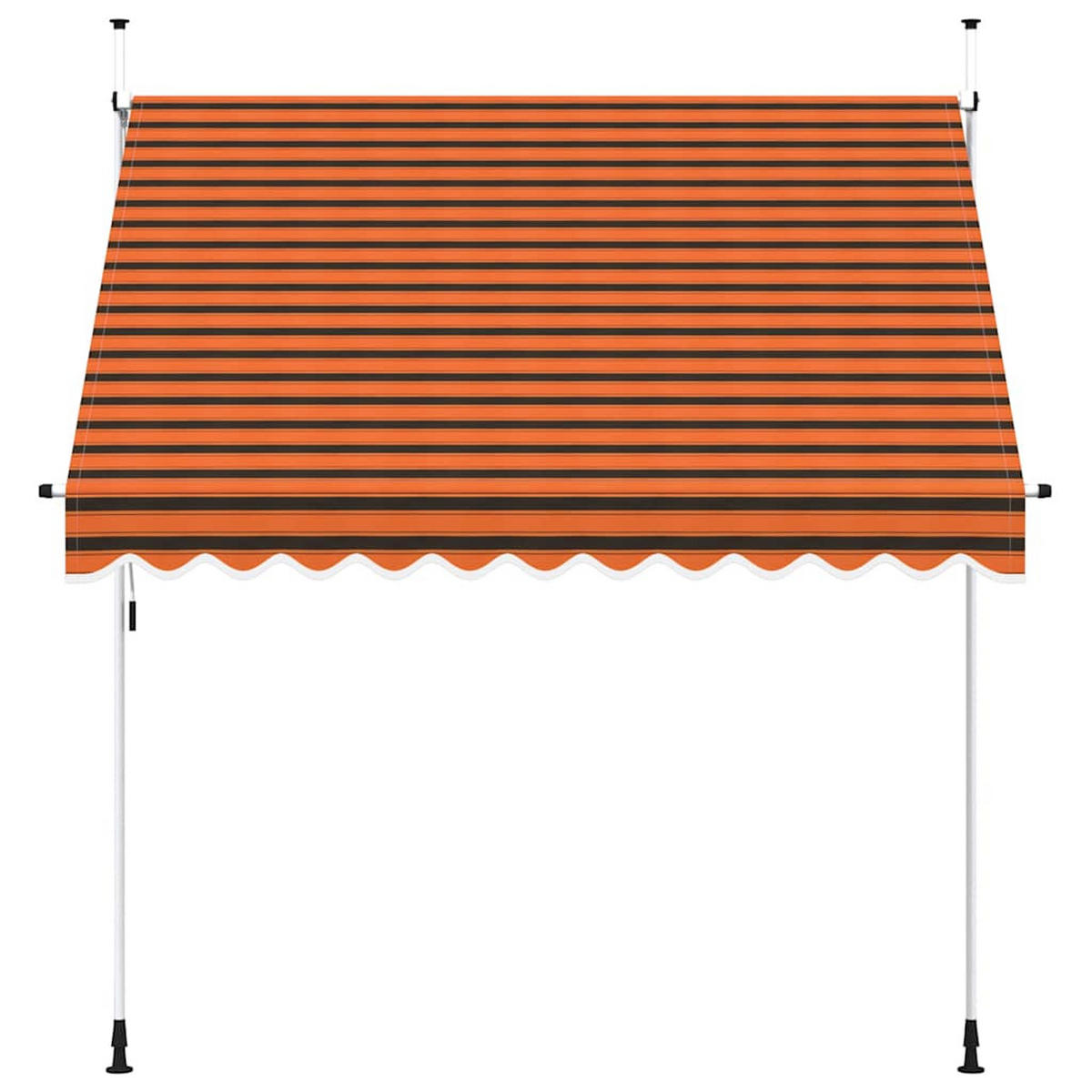 EINZIEHBARE Markise Handbetrieben 250 cm Orange und Braun - Multicolor, Textil (250/1/1cm) - furnicato