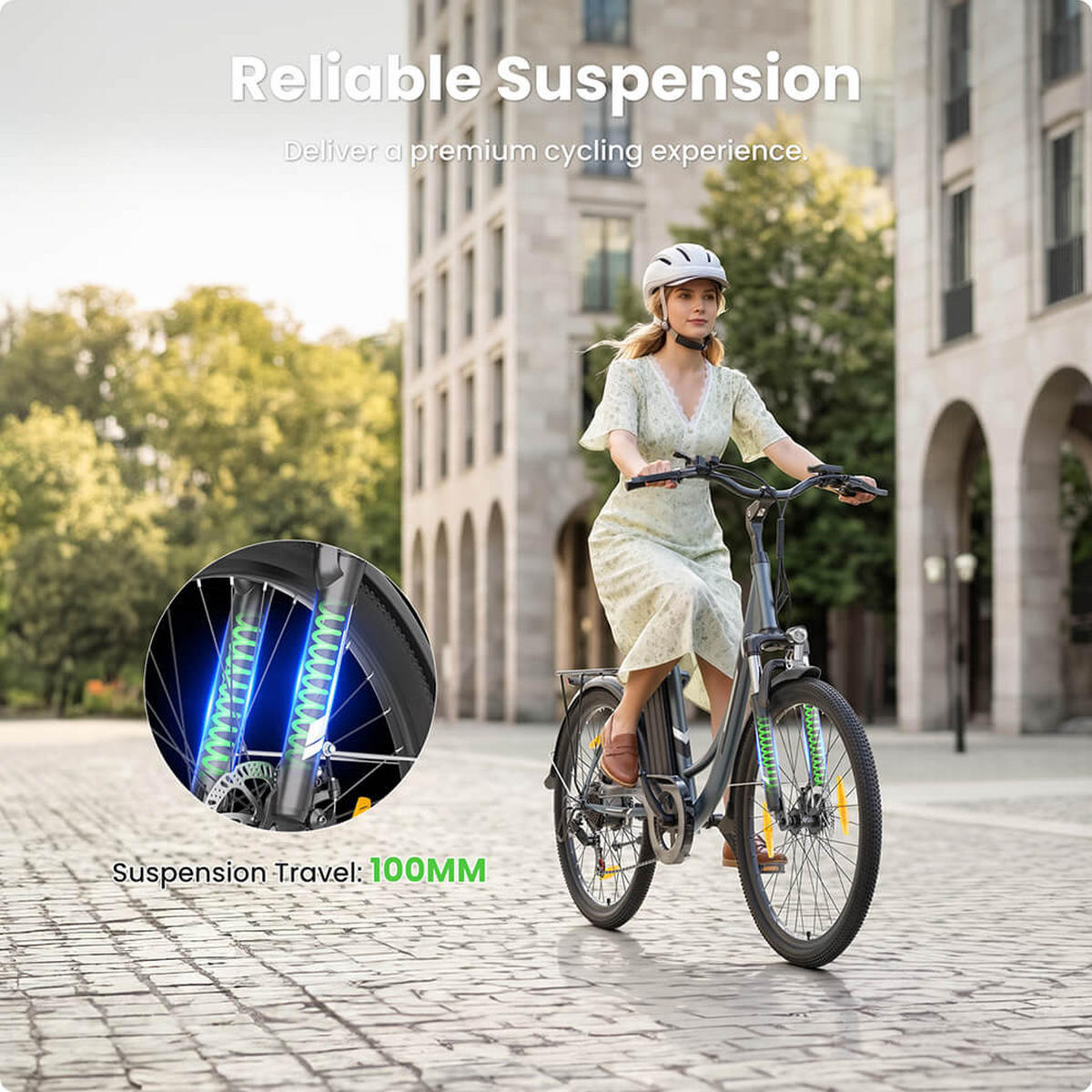 E-BIKE Touroll B1 – 90km Reichweite, 250W Motor, Shimano 7-Gang, Step-Thru Rahmen - Grau, Metall (117cm)
