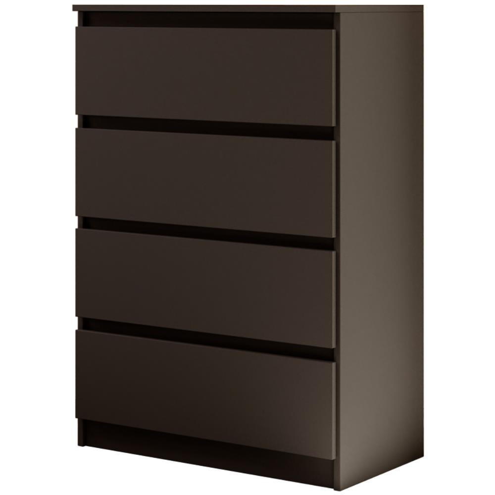 KOMMODE Lemon 70 cm mit vier Schubladen schwarz matt - Schwarz, Holzwerkstoff (70/102/39cm) - Beautysofa