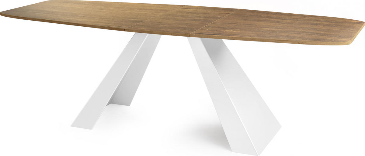 ESSTISCH Monte Weiß rechteckig ausziehbar, Lefkas Eiche 180-220/90/76 cm - Alteiche/Weiß, Holzwerkstoff/Metall (180/90/76cm) - WFL GROUP