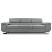 3-SITZER SOFA Capurso Graubraun Cord - Graubraun/Schwarz, Textil/Metall (274/90/98cm) - Selsey