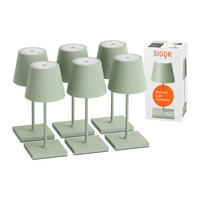 LED Akku-Tischlampe, Nuindie mini 3.0 6er-Set, salbeigrün - Grün, Metall (25/10/25cm) - Sigor
