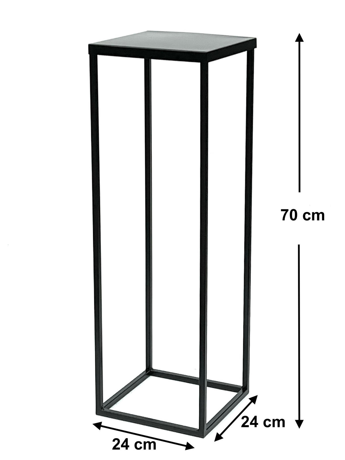 BLUMENHOCKER Metall Schwarz 70 cm Eckig - Schwarz, Metall (24/70/24cm) - DanDiBo