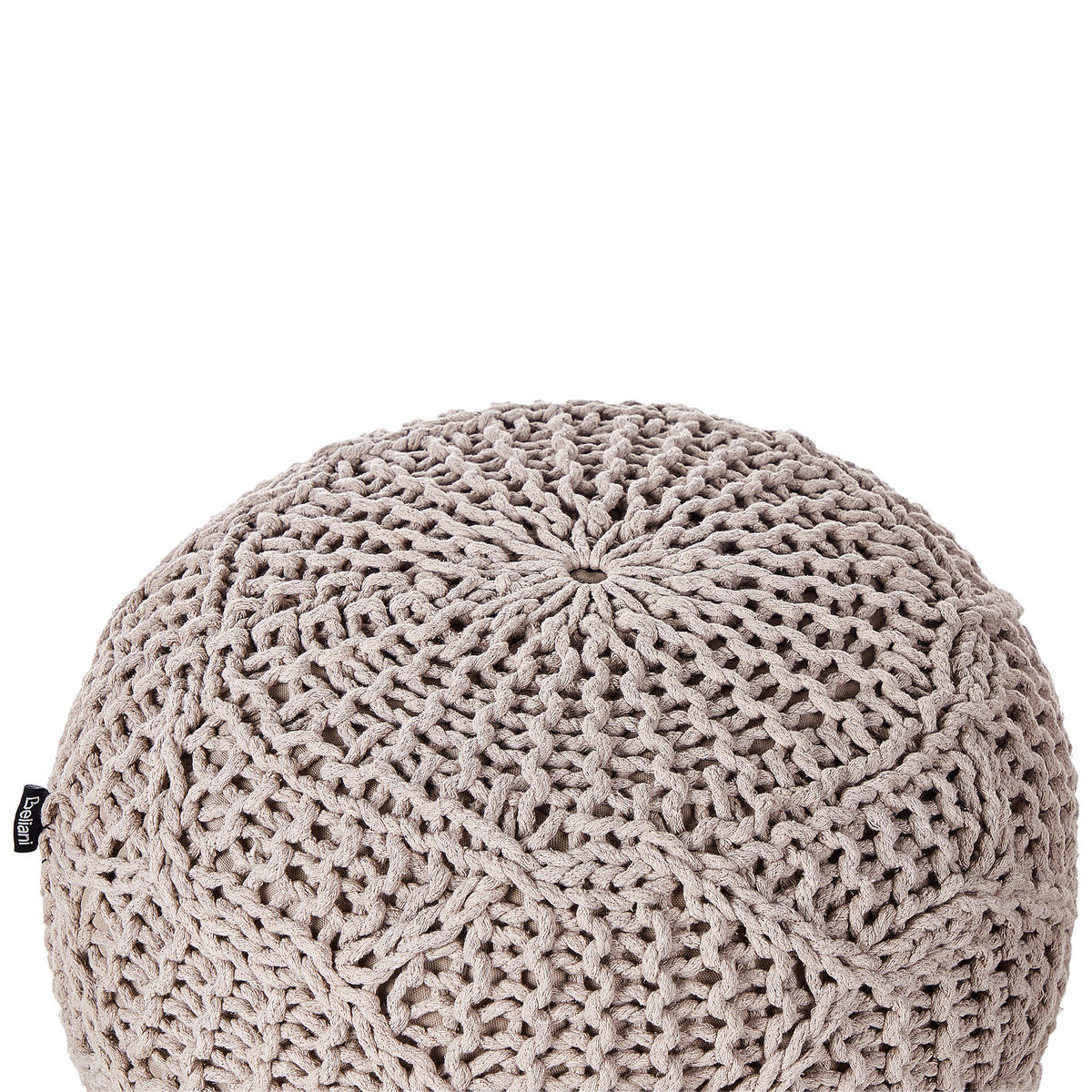 PUF Makramee Bavlna Taupe Triman - šedohnědá, textil (50/35/50cm) - Beliani