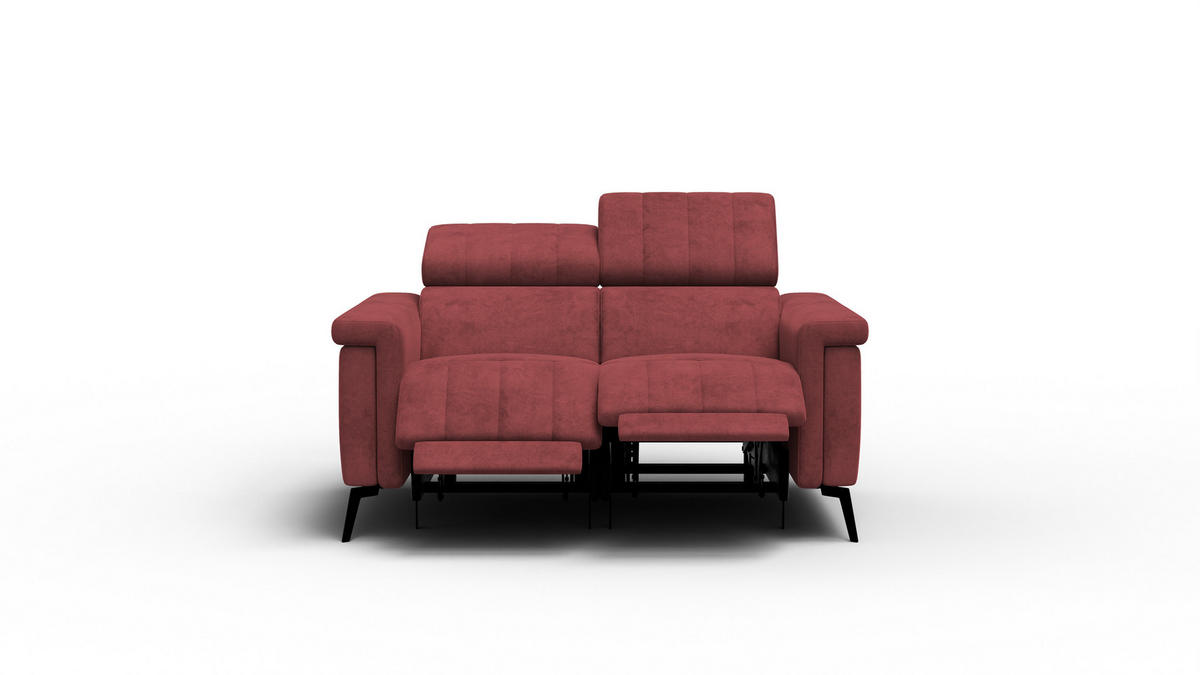 RELAXSOFA NORDEL 2-Sitzer, bordeaux - Bordeaux/Schwarz, Holz/Textil (150/80/105cm) - Courtois Laville