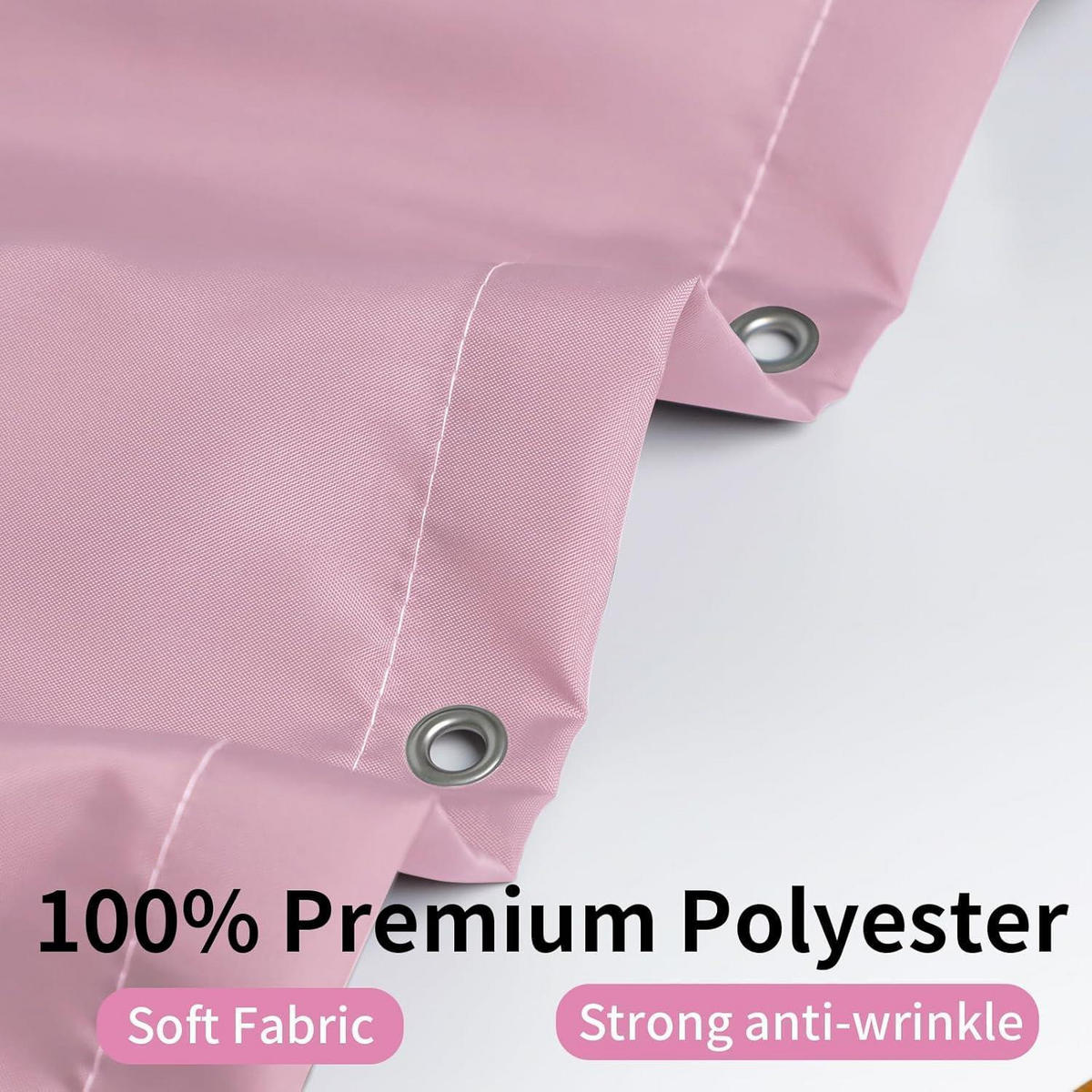 DUSCHVORHANG 180 x 200 cm Wasserdicht Schnelltrocknend Polyester Rosa - Rosa, Textil (180/200cm)