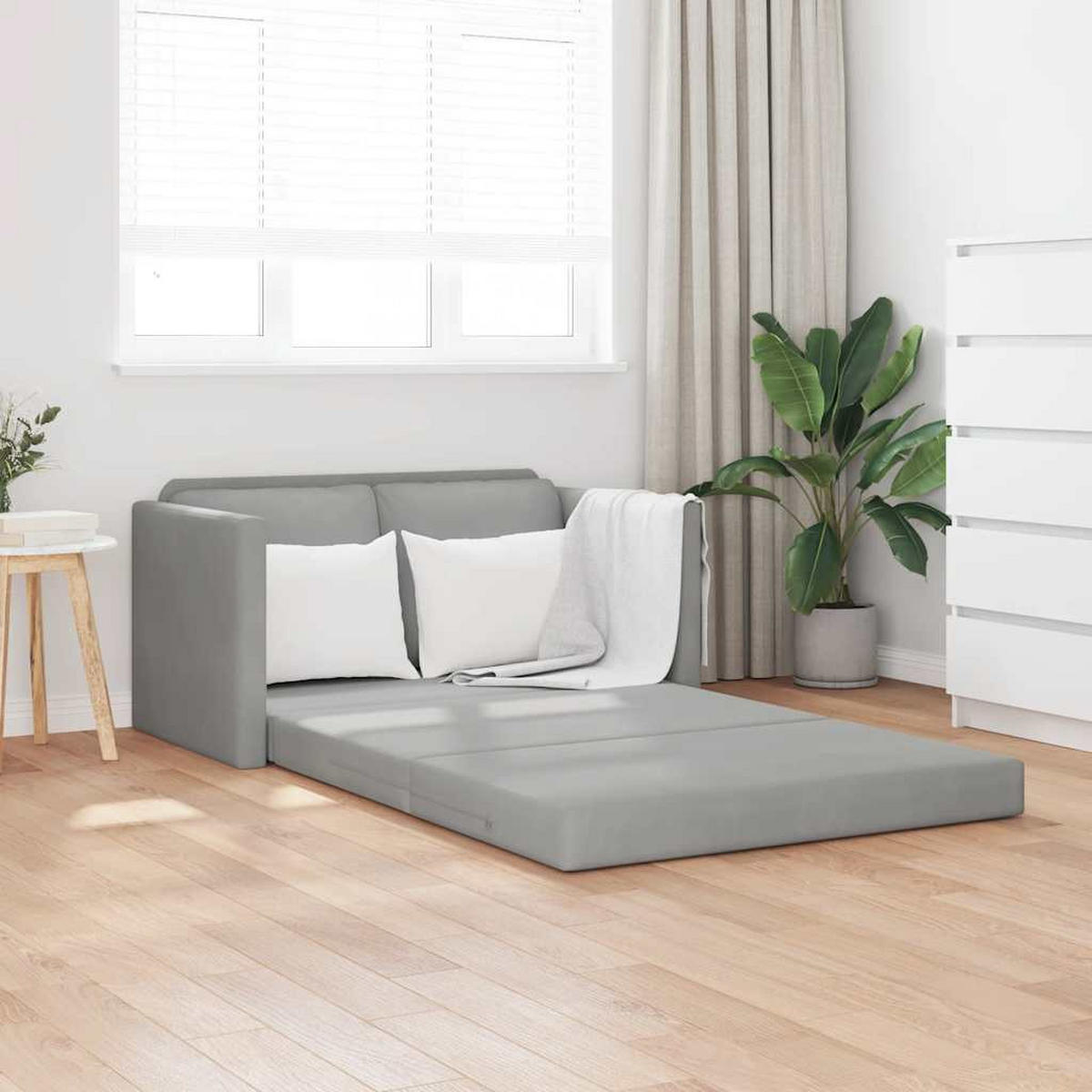 SCHLAFSOFA Brown - Hellgrau, Naturmaterialien (122/70/55cm) - Nettlife