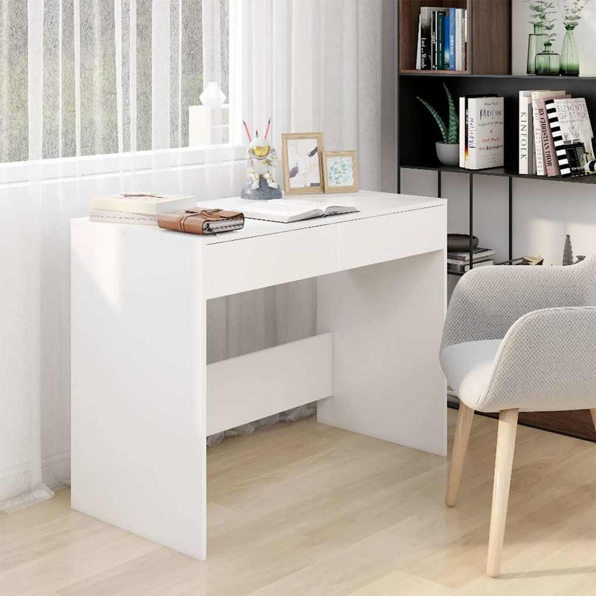 SCHREIBTISCH Weiss 101/50/76,5 Cm Holzwerkstoff - Weiß, Holzwerkstoff (101/50/76.5cm) - vidaXL
