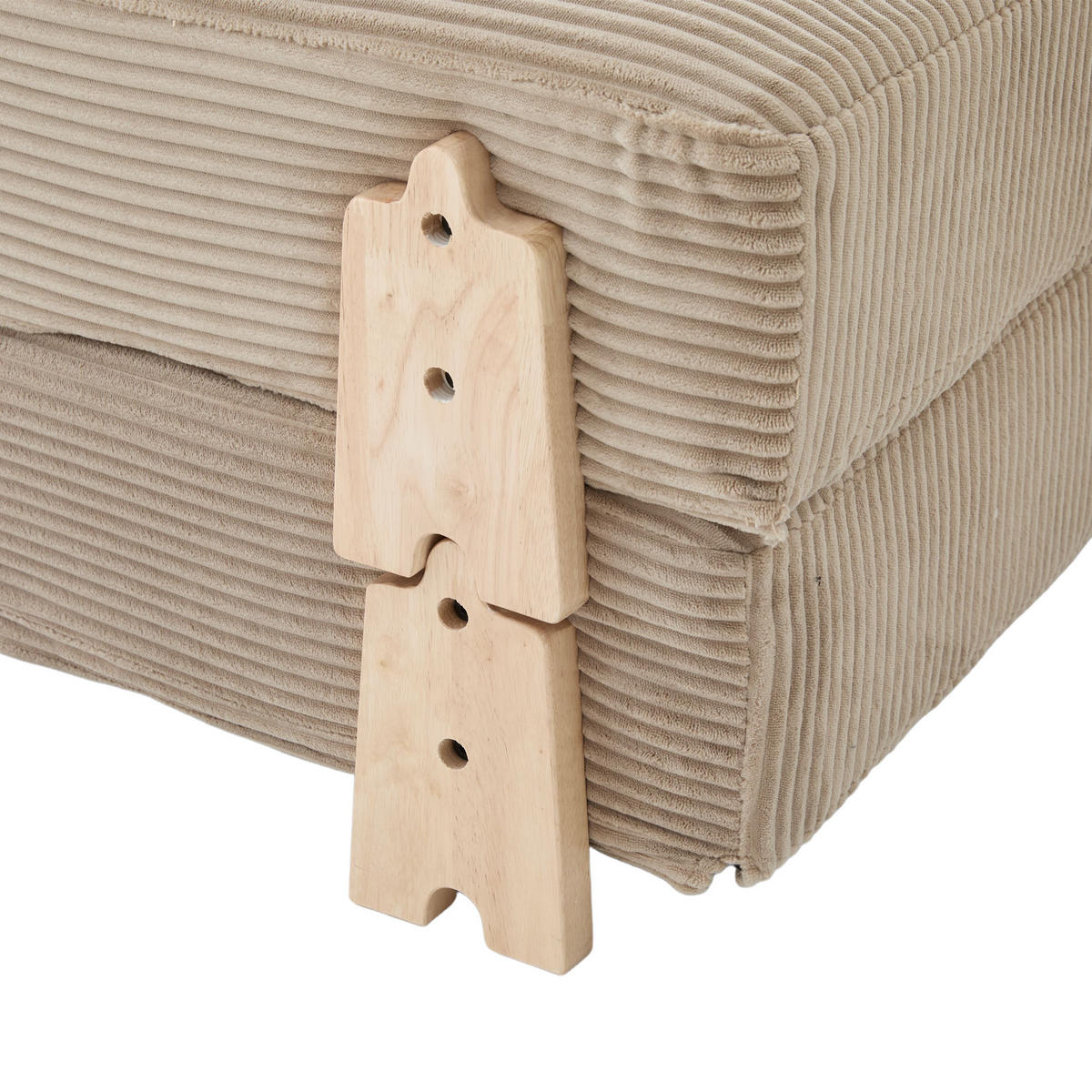 SCHLAFSESSEL ausklappbar mit Holzgestell, DE-42596, Khaki - Sandfarben, Holzwerkstoff (90/84/86cm) - ComfortXL