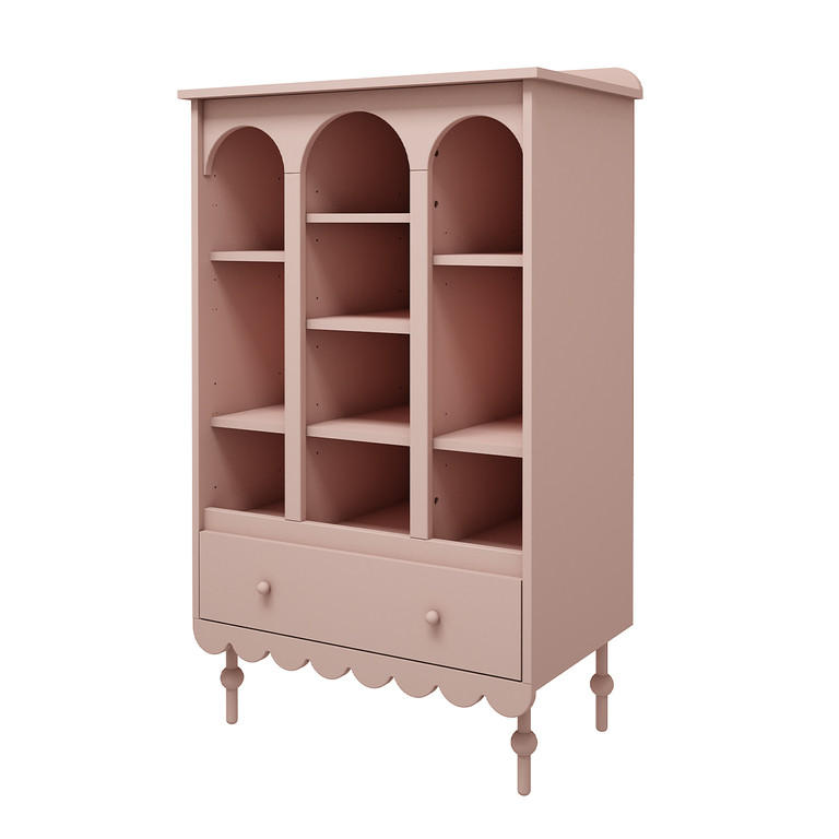 KNIHOVNA Babushka Rose - růžová, kompozitní dřevo (84/140/35cm) - Petits-meubles