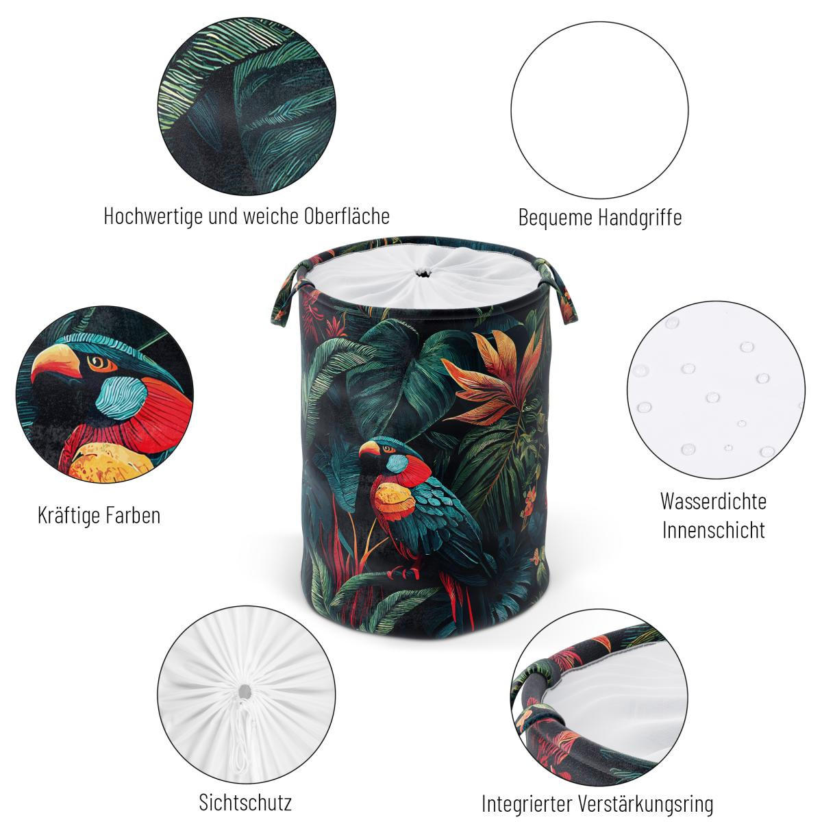 WÄSCHEKORB Exotic - Grün, Textil (37/55/55cm) - Sanilo