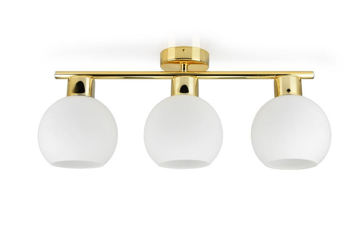 PENDELLEUCHTE GOLDGLAS - Goldfarben/Weiß, Glas/Metall (14/58/22cm) - kiki design