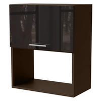 MIKROWELLENUMBAUSCHRANK Essen W2MK/60 Schwarz Hochglanz / Lava Matt 60 / 32,5 / 72cm - Schwarz Hochglanz/Dunkelgrau, Holz/Holzwerkstoff (60/32.5/72cm) - Feldmann-Wohnen