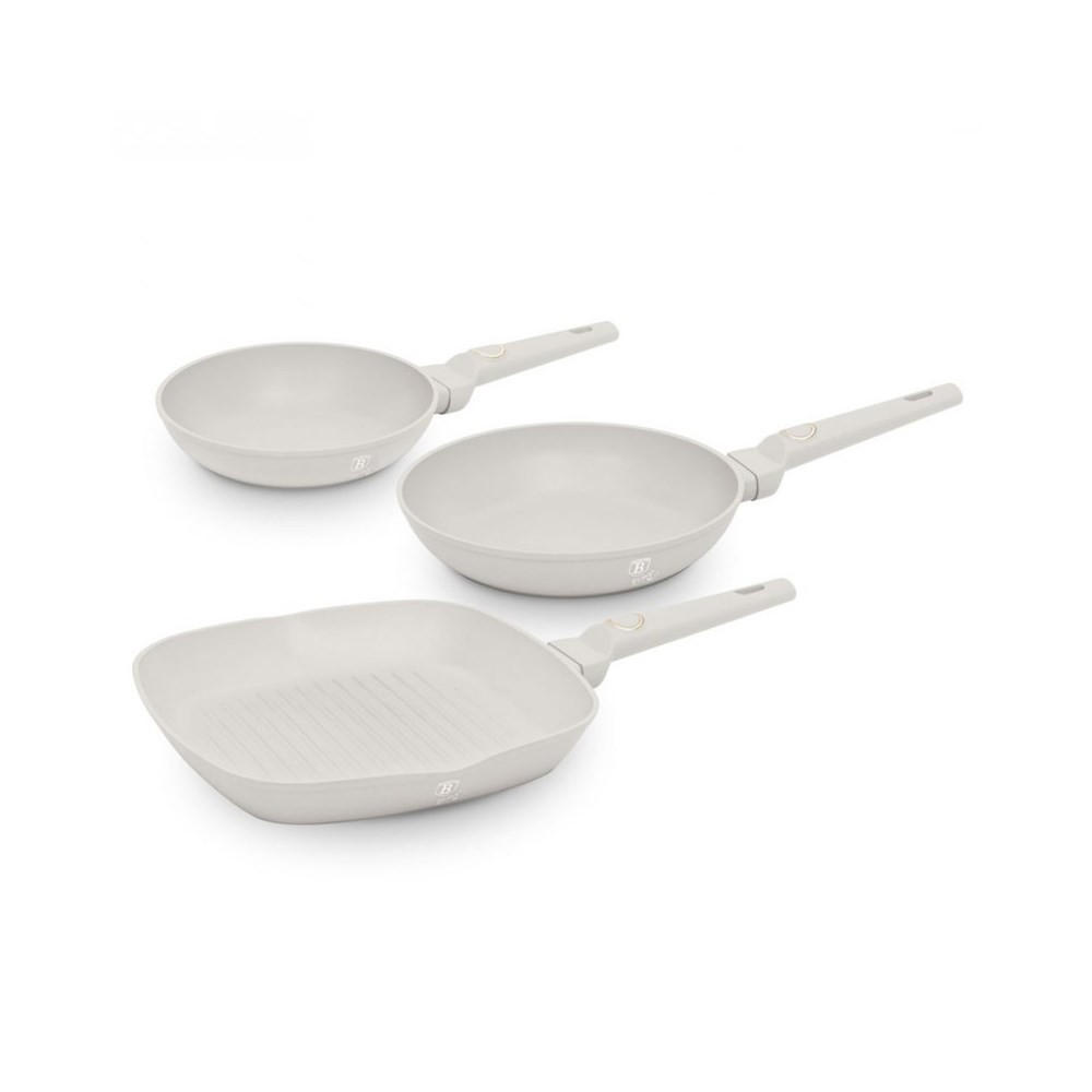 PFANNENSET Weiß 48/28/4.8 cm BH8079 - Weiß, Metall - Berlinger Haus