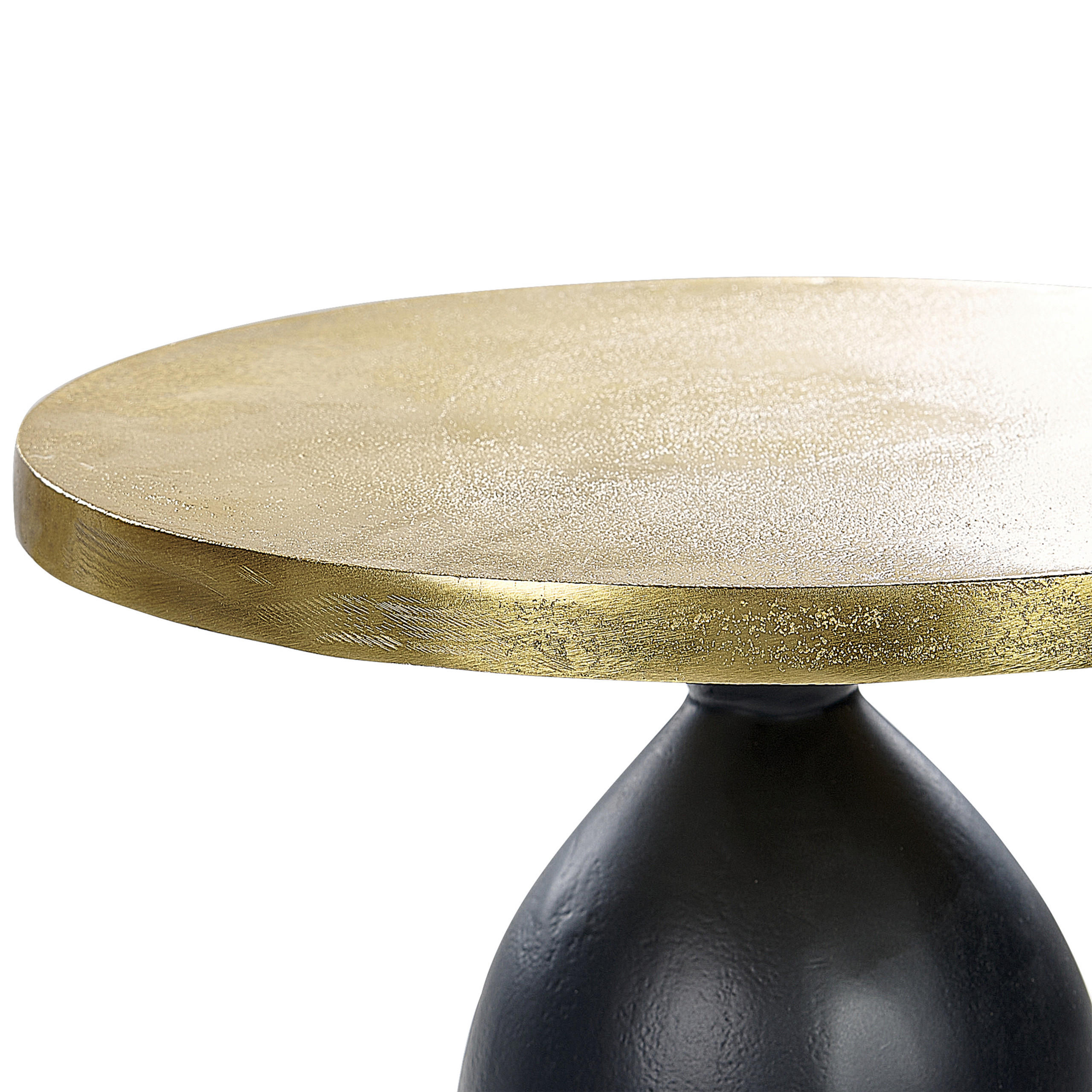 BEISTELLTISCH Aluminium gold/schwarz rund 36 cm Tekapo - Goldfarben/Schwarz, Metall (36/36/52cm) - Beliani