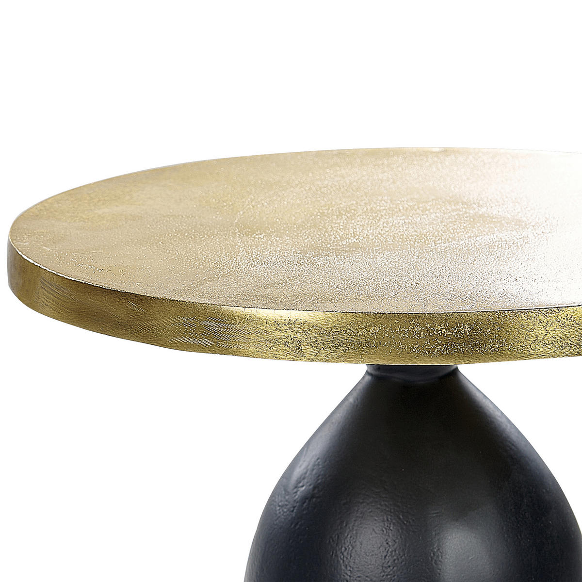 BEISTELLTISCH Aluminium gold/schwarz rund 36 cm Tekapo - Goldfarben/Schwarz, Metall (36/36/52cm) - Beliani