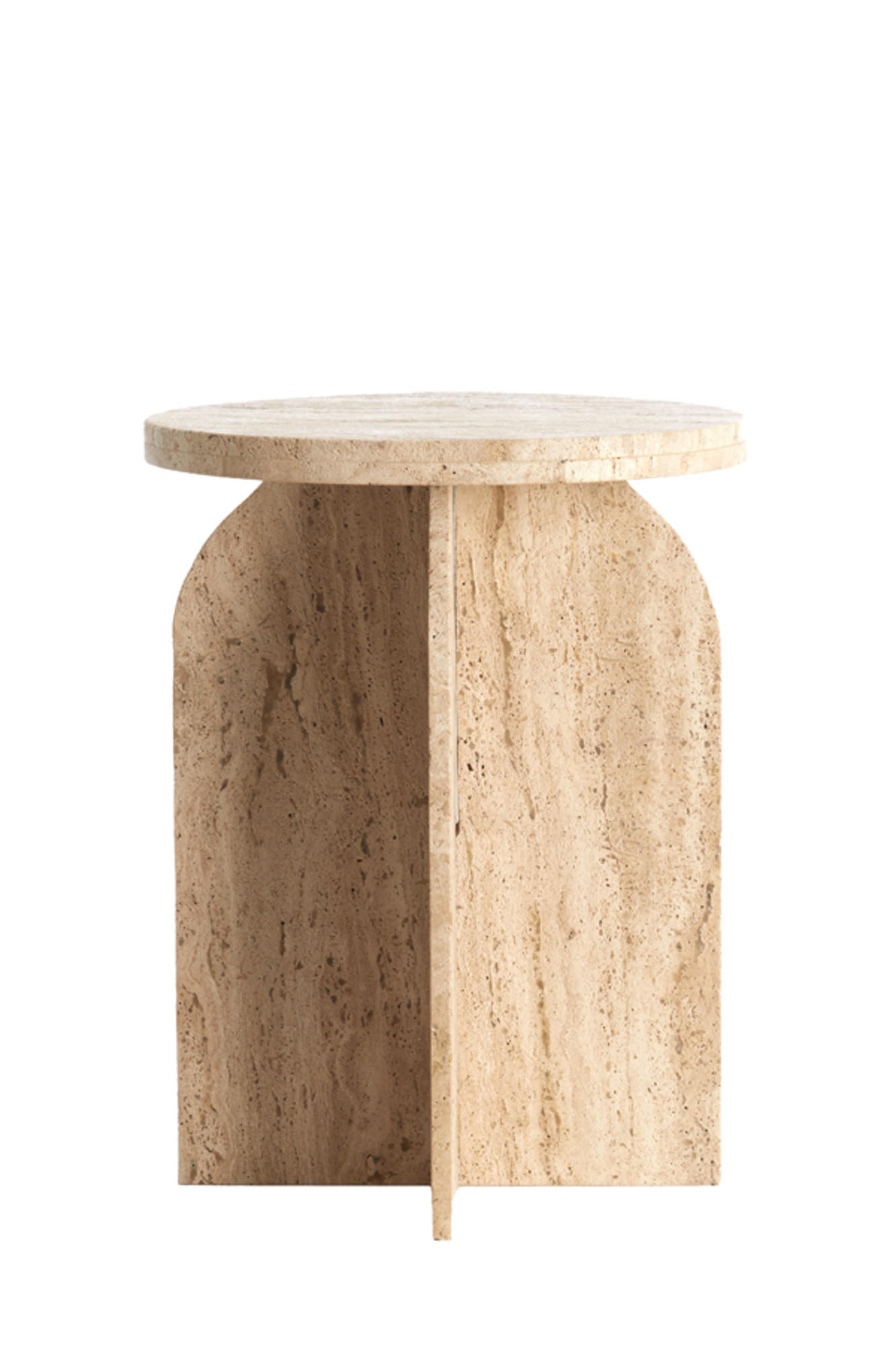 BEISTELLTISCH Otinia Braun Ø41/56 cm - Beige, Stein (41/41/56cm) - Light & Living