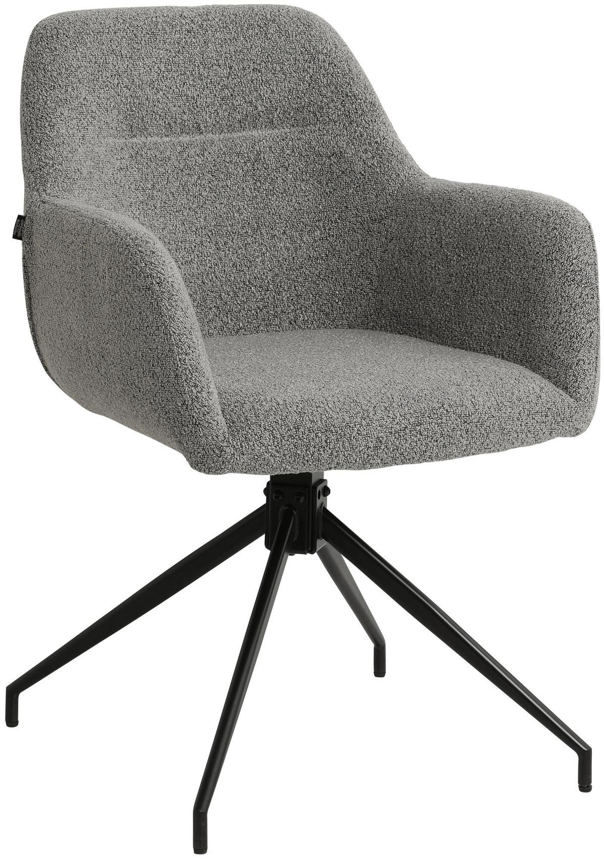 ARMLEHNENSTUHL Stoff Grau - Grau, Textil/Metall (58/83/61cm) - CLP