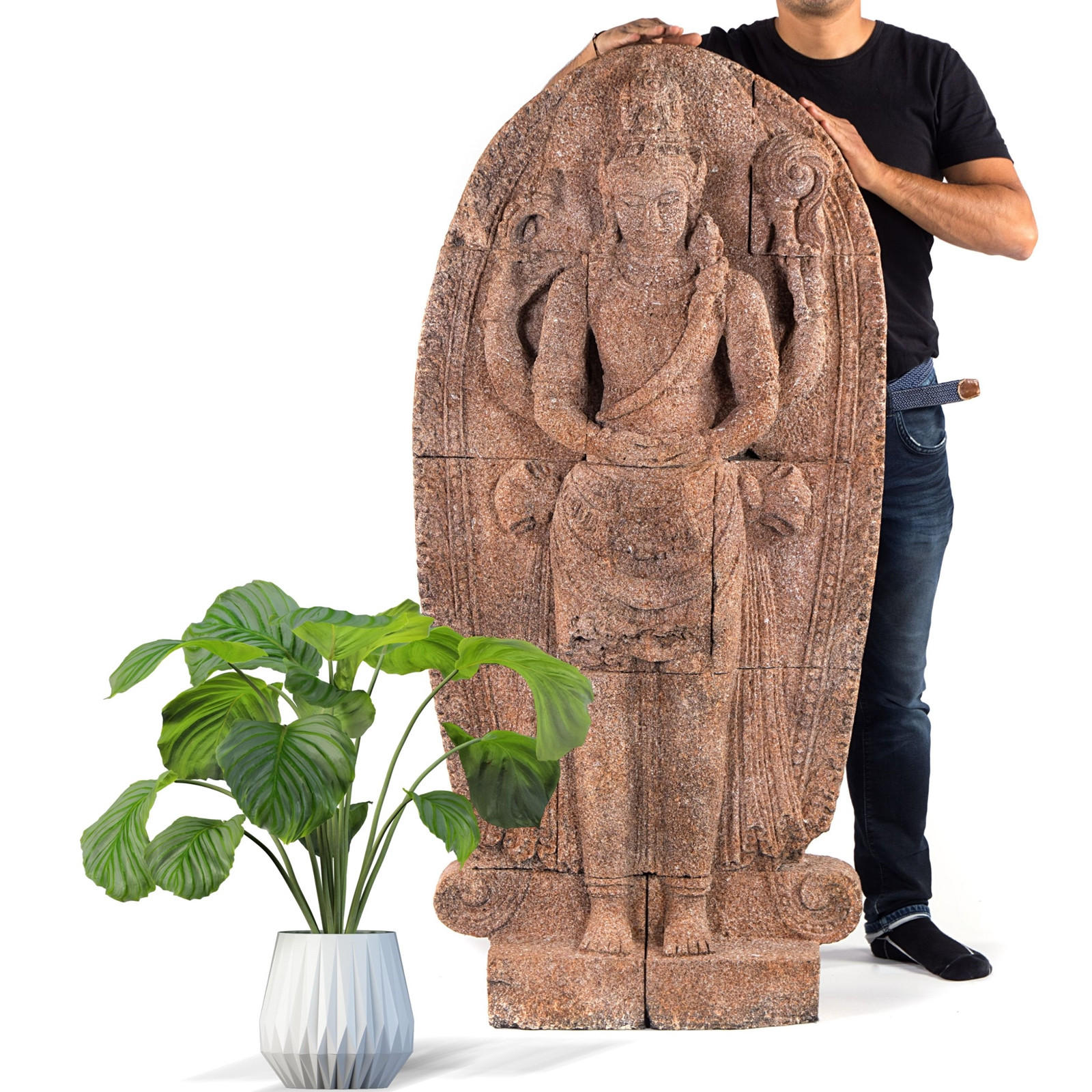 SKULPTUR SIWA Beton, outdoor geeignet naturfarben - Grau, Kunststoff (70/140/20cm) - CREEDWOOD