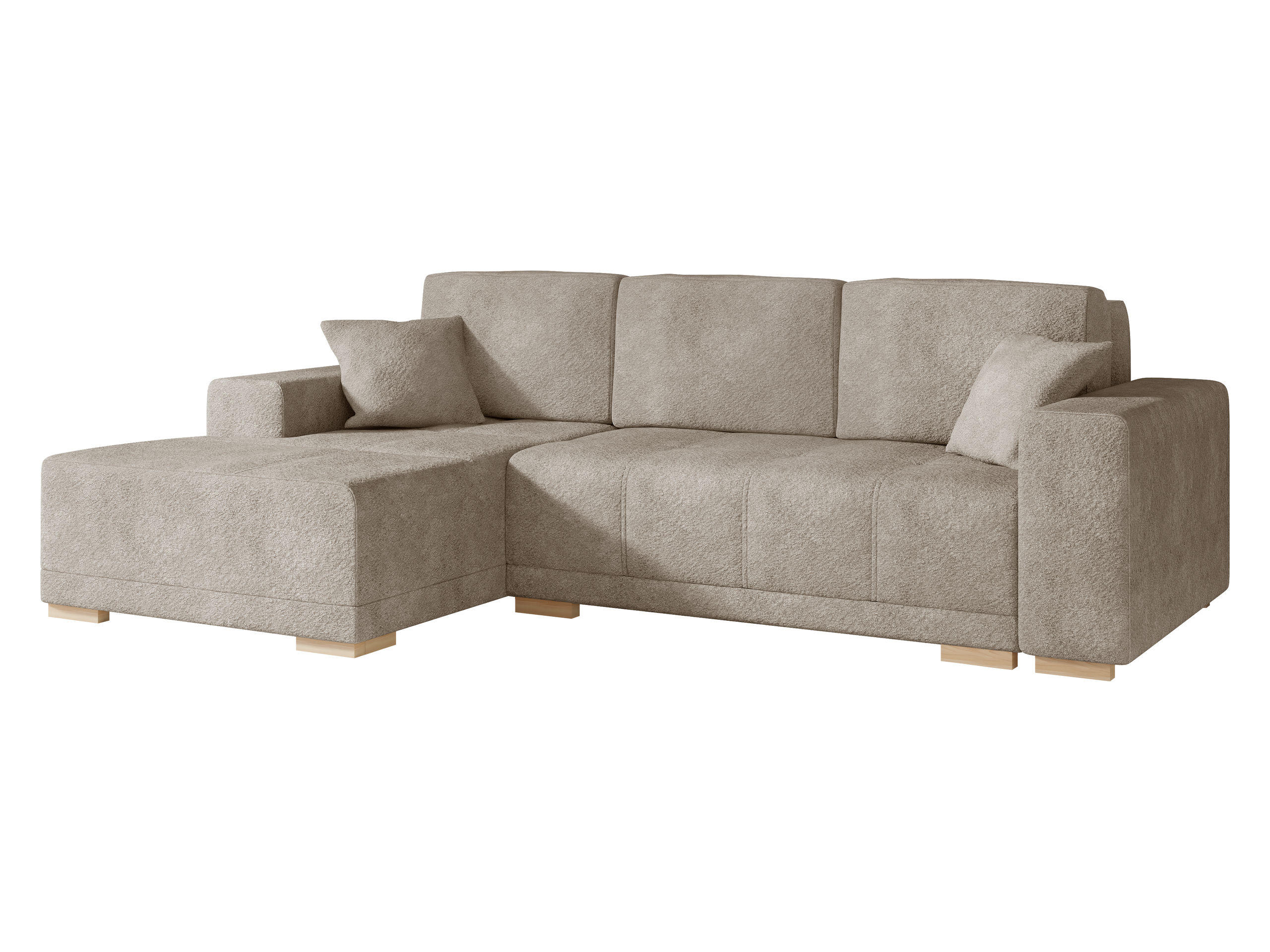 Mirjan24 Eckschlafsofa Hellbraun 240x140 cm