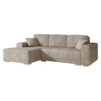 ECKSCHLAFSOFA Bello, Seite: Links - Hellbraun/Naturfarben, Holz/Textil (240/140cm) - MIRJAN24