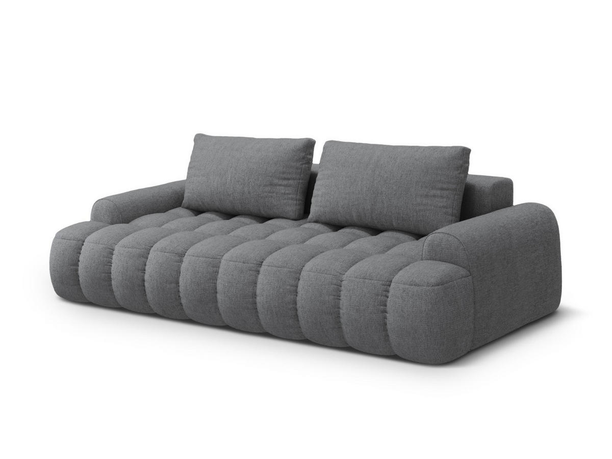 AUSKLAPPBARES-SOFA mit Bettkasten Linz aus strukturiertem Stoff grau 4 Sitzplätze - Grau, Textil (100/84/250cm) - Cosmopolitan Design