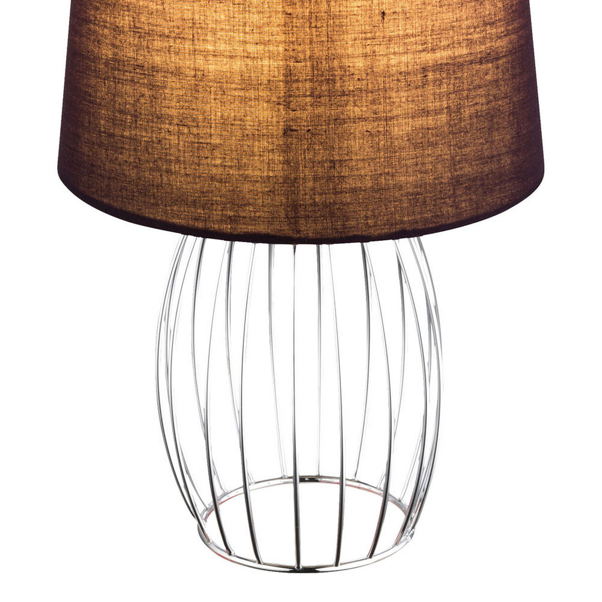 TISCHLEUCHTE Metall Textil Silber Chrom - Silberfarben, Metall (16/16/29cm) - Globo Lighting