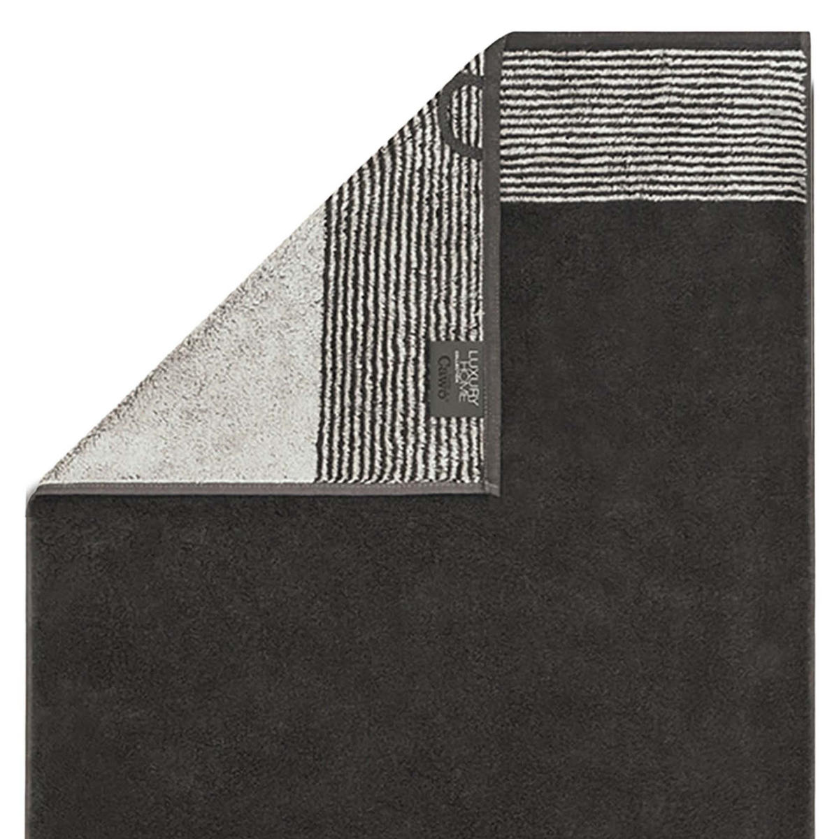 CAWÖ Gästetücher 3er Set, 30 x 50 cm – Walkfrottier Two‑Tone Basalt/Grau, 100% Baumwolle, Made in Germany - Grau, Naturmaterialien (30/50cm) - Cawoe
