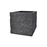 PFLANZKASTEN The Rock 45x42 cm, Steinoptik Anthrazit, Fiberstone - Anthrazit, Kunststoff (45/42/45cm) - dasmöbelwerk