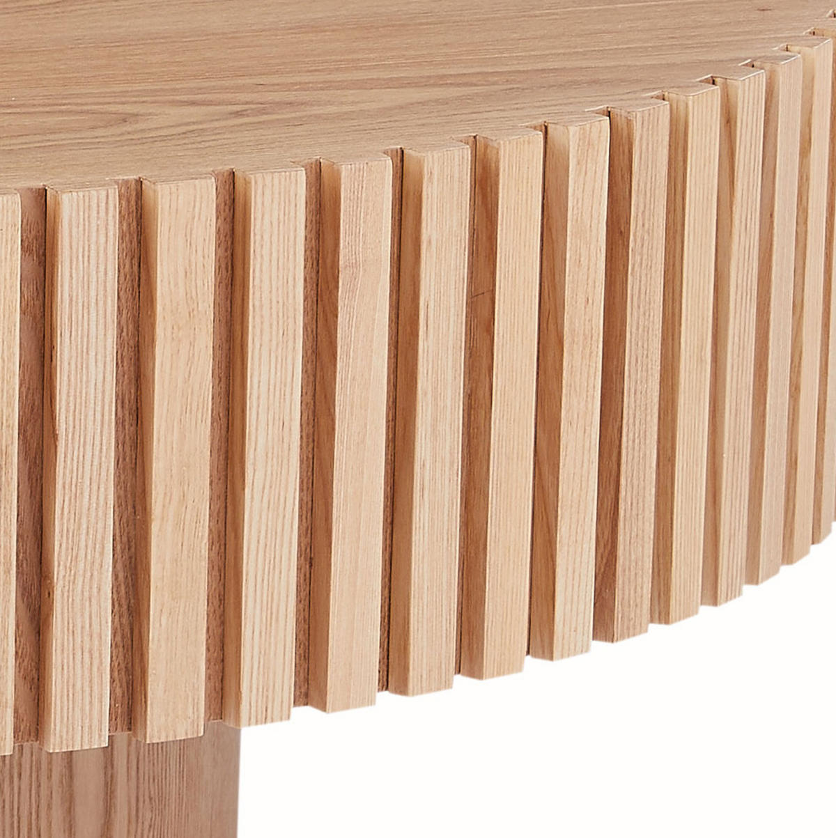 COUCHTISCH rund Höhe 25 cm in Natur mit Massivholzrahmen - Naturfarben, Holzwerkstoff (80/80/35cm) - BEAOK