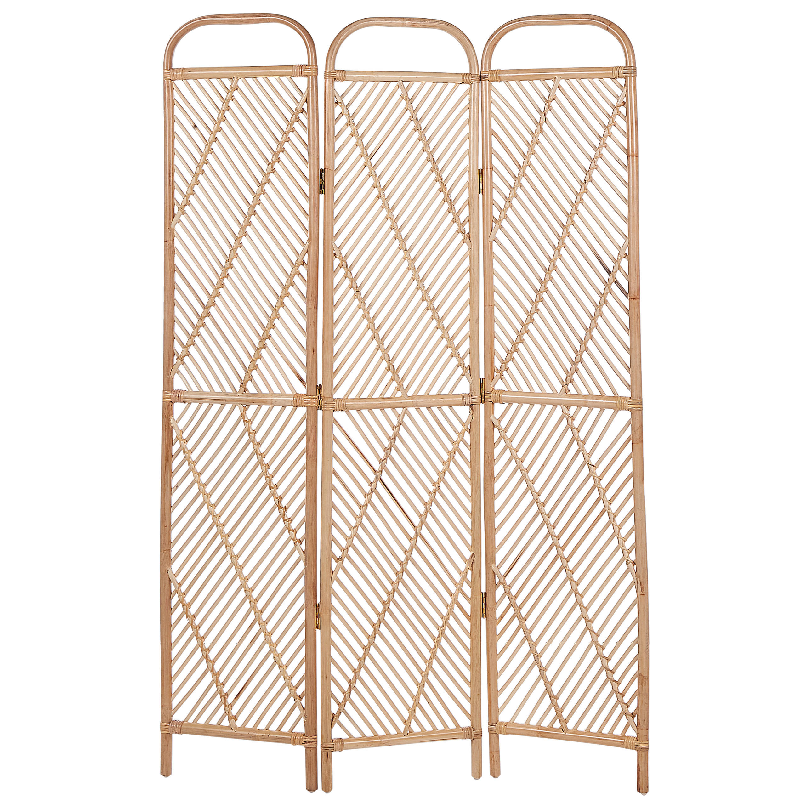 SEPARATOR DE CAMERĂ 3 piese maro deschis 106/180 cm Cosenza - bej/culoare naturală, materiale naturale (106/180/3cm) - Beliani