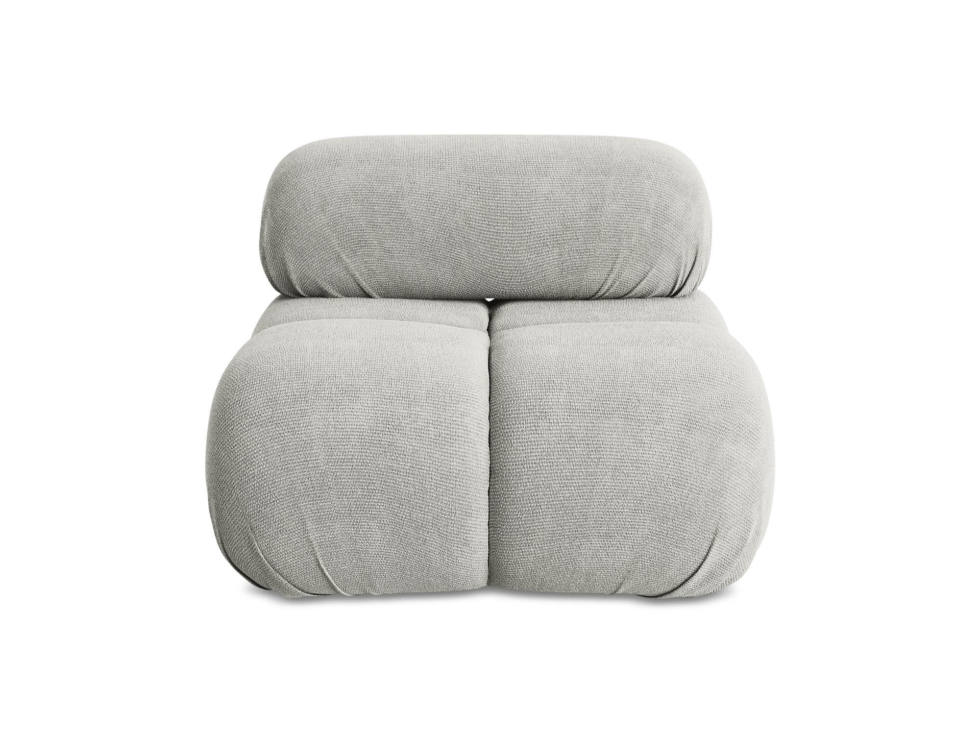 SESSEL Chenille Stoff Grau - Hellgrau/Schwarz, Kunststoff/Textil (96/70/95cm) - Makamii