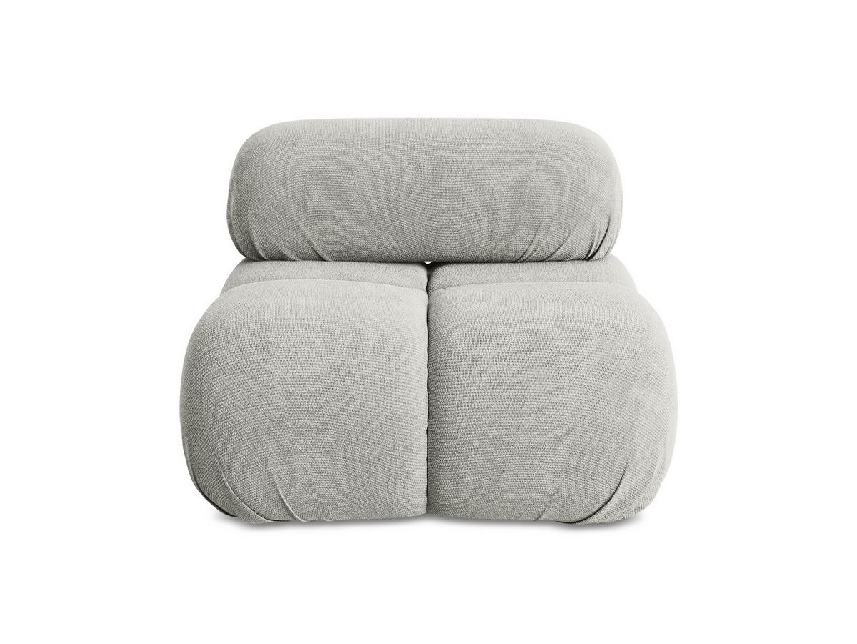 SESSEL Chenille Stoff Grau - Hellgrau/Schwarz, Kunststoff/Textil (96/70/95cm) - Makamii